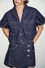 Z1975 Комплект из короткой джинсовой рубашки - ZARA