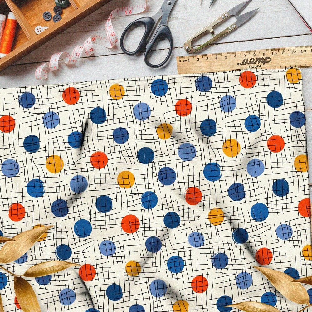 Ткань мембрана разноцветный горох