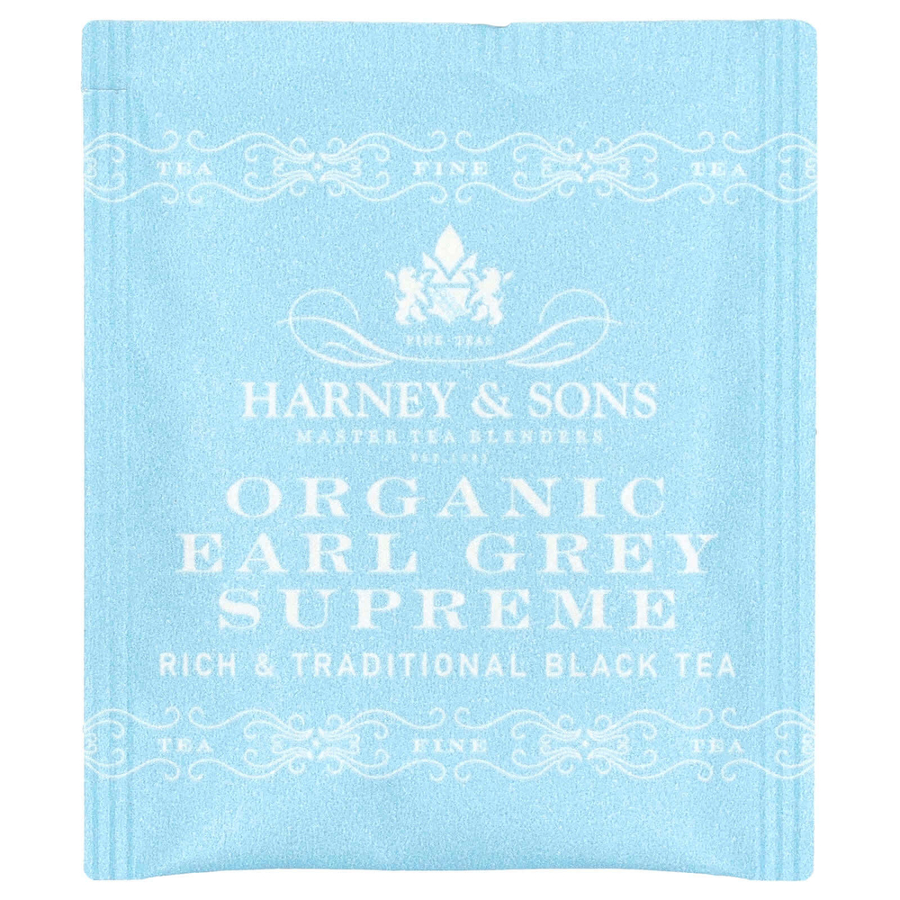Harney & Sons, Black Tea, органический чай Earl Grey Supreme, 50 чайных пакетиков, 90 г (3,17 унции)