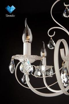 Люстра 3305/5 белый с золотом/прозрачный хрусталь Strotskis Alda Eurosvet