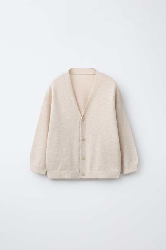 ZARA ОДНОТОННЫЙ КАРДИГАН, ЭКРЮ