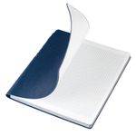 Тетрадь БОЛЬШОЙ ФОРМАТ (220х265 мм) В5, BRAUBERG "NEBRASKA", 96 л., гибкая, под кожу, ручка, клетка, темно-синий, 110959