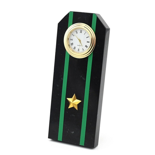 Часы из змеевика "Погон майор ПВ" 60*40*145 мм.