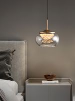 Подвесной светильник MT9128-1H gold/smoke