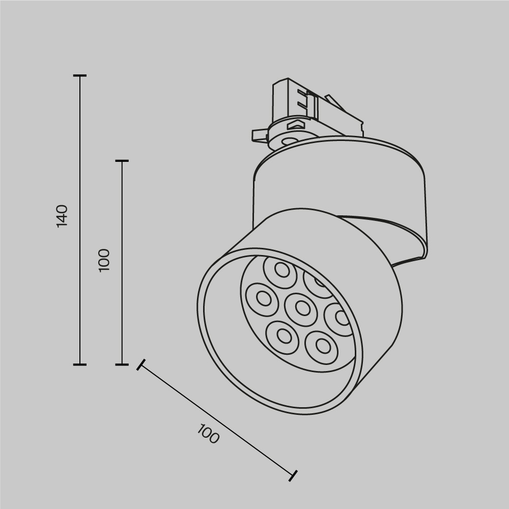 Трековые светильники трехфазные Alfa Trinity 4000K 15Вт