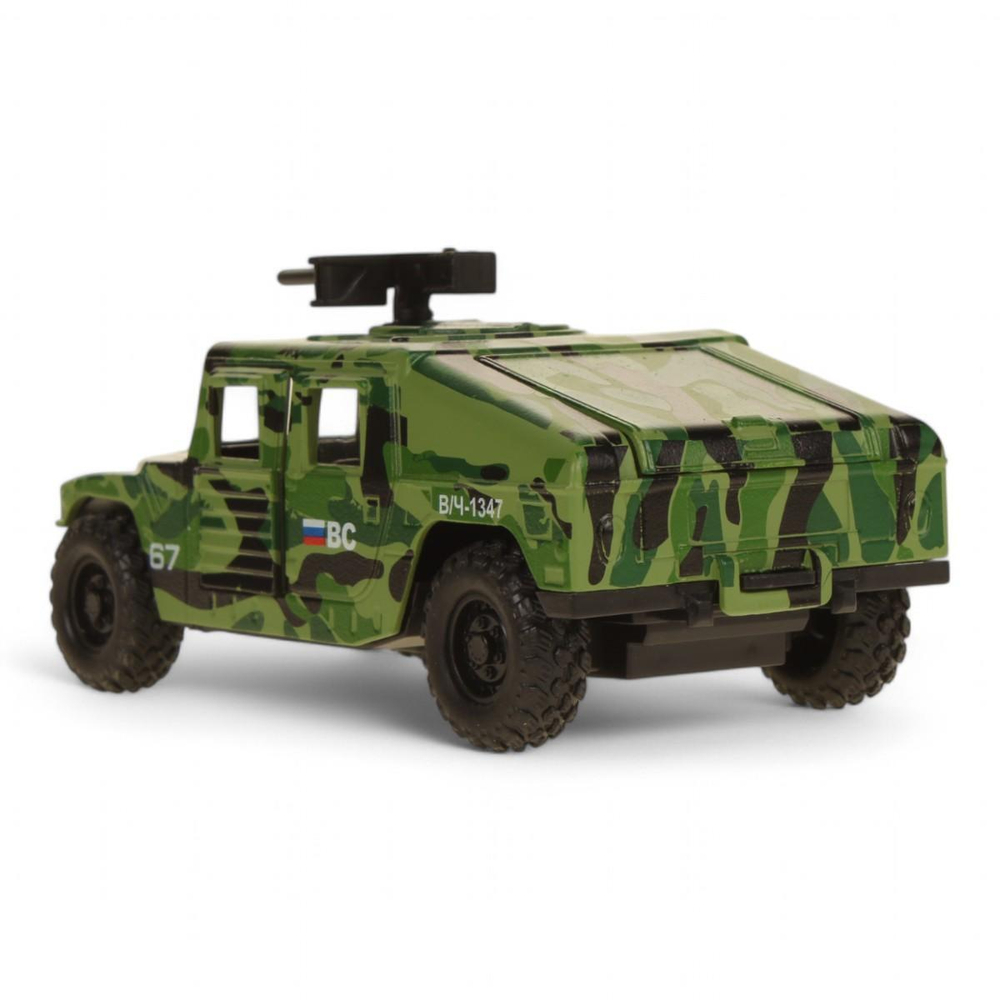 Модель ин. мет. "Армейский внедорожник" 12см. двери, багажн, камуф, коробкаHUMVE-12MIL-GN (Технопарк)