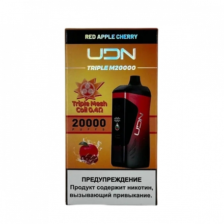 UDN Triple M20000 Red apple cherry - красное яблоко-вишня 20000 затяжек 20мг (2%)