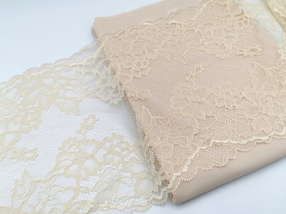 Эластичное кружево, ОПТ, 23 см, бежевое (Арт: EK-2642), м