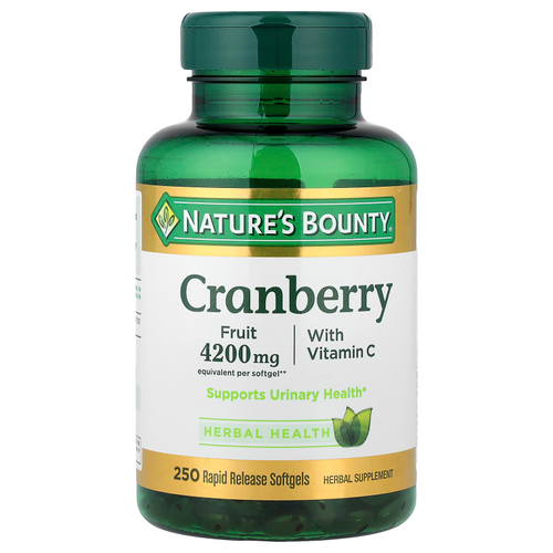 Nature's Bounty, Клюква с витамином C, 250 капсул быстрого высвобождения