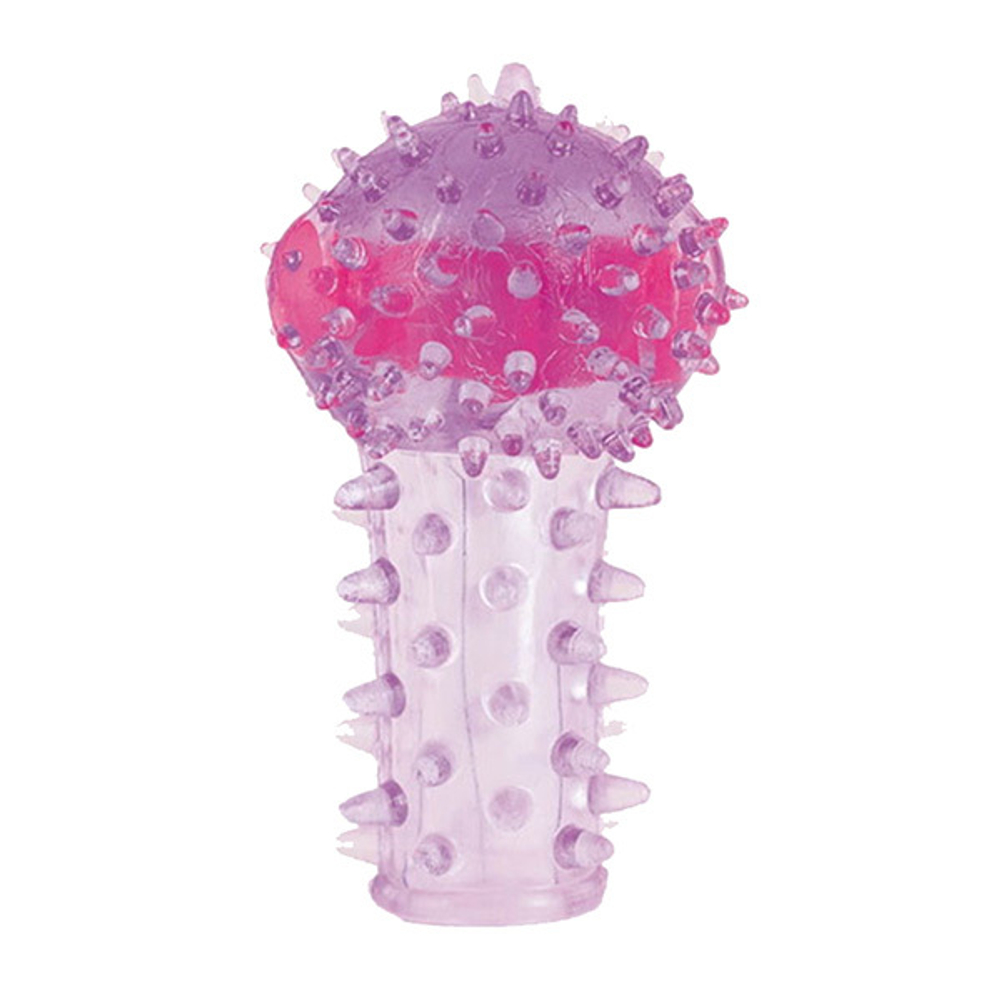 Фиолетовая вибронасадка 6,5см на палец ToyFa Basic 818036-4