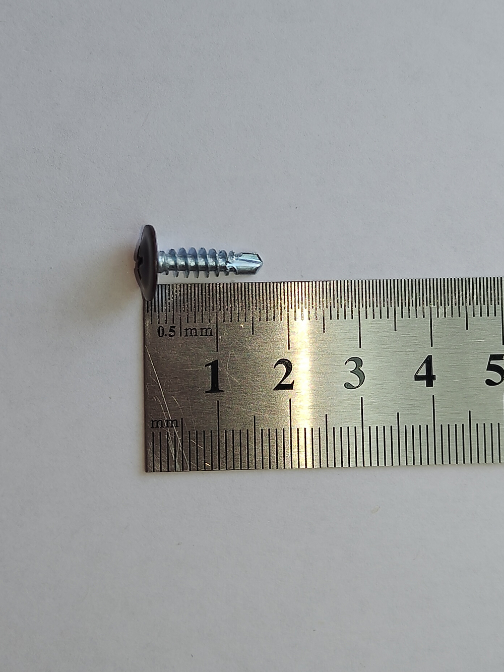 4,2х16 RAL8017 Саморез с прессшайбой СВЕРЛО коричневый (100 шт)