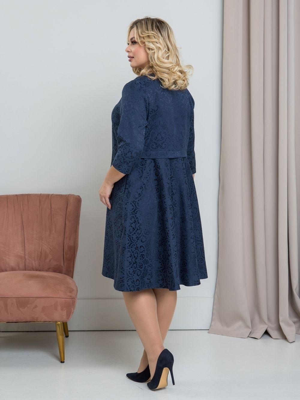 Платье 1318 темно-синий Novita (Акция)