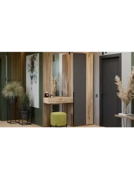 Прихожая с зеркалом Яблоня Беллуно 150х36х217