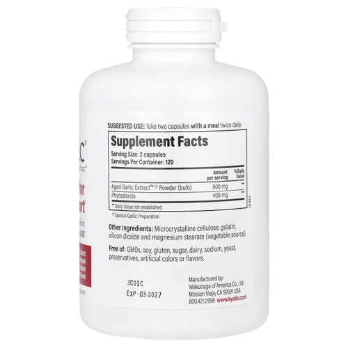 Kyolic, Aged Garlic Extract ™, формула 107, 240 капсул