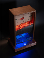 Настольные часы "Изнанка" - арт-объект с двумя циферблатами и подсветкой