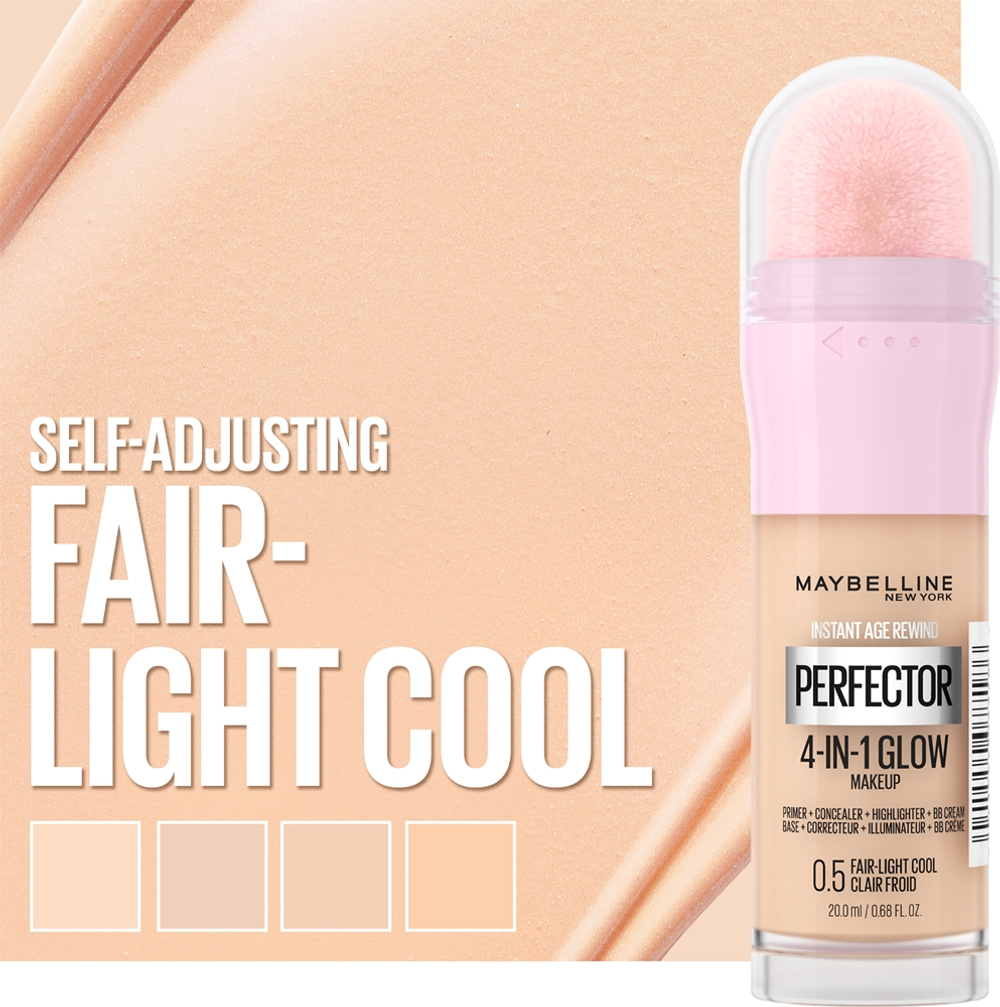 MAYBELLINE NEW YORK Instant Perfector 4-in-1 - Светящаяся тональная основа для естественного облика оттенок 0.5 Fair Light Cool, 20 ml