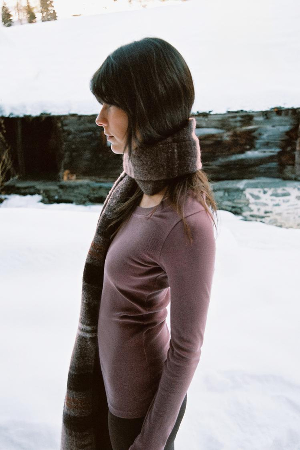 ZARA ФУТБОЛКА В РУБЧИК С ДЛИННЫМИ РУКАВАМИ, ЦВЕТ РОЗОВОГО МЕЛА