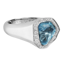 Кольцо с Аквамарином и Бриллиантами, R0030-3/1