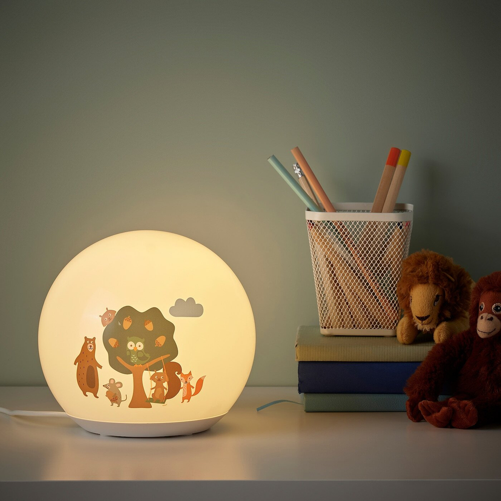 IKEA BRUMMIG  (ИКЕА БРУММИГ)  -  Светодиодная настольная лампа, лесной дизайн