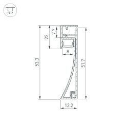 Профиль PLINTUS-H54-2000 BLACK (Arlight, Алюминий) 045433