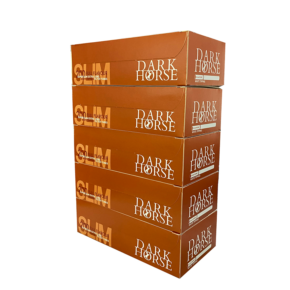 Гильзы для сигарет "Dark Horse" Slim Extra Long 6.5мм 24мм White 5x200шт (Комплект)