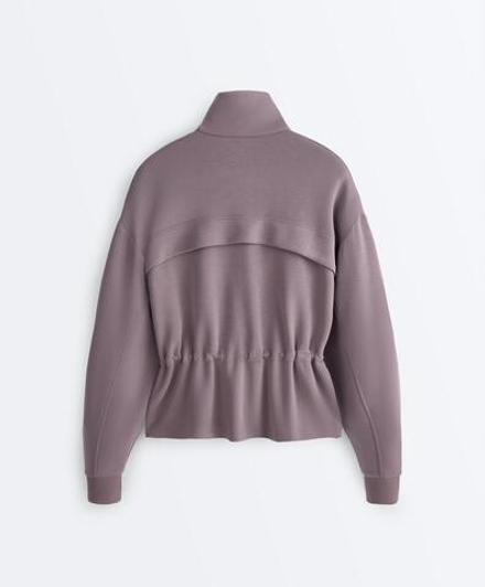 Oysho Мягкая куртка с регулируемой талией и высоким воротником, серо-сиреневый