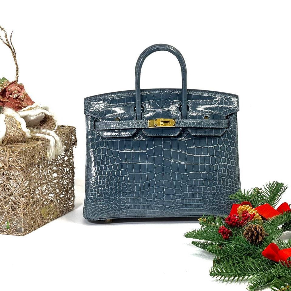 Сумка Hermes из кожи крокодила 25 см