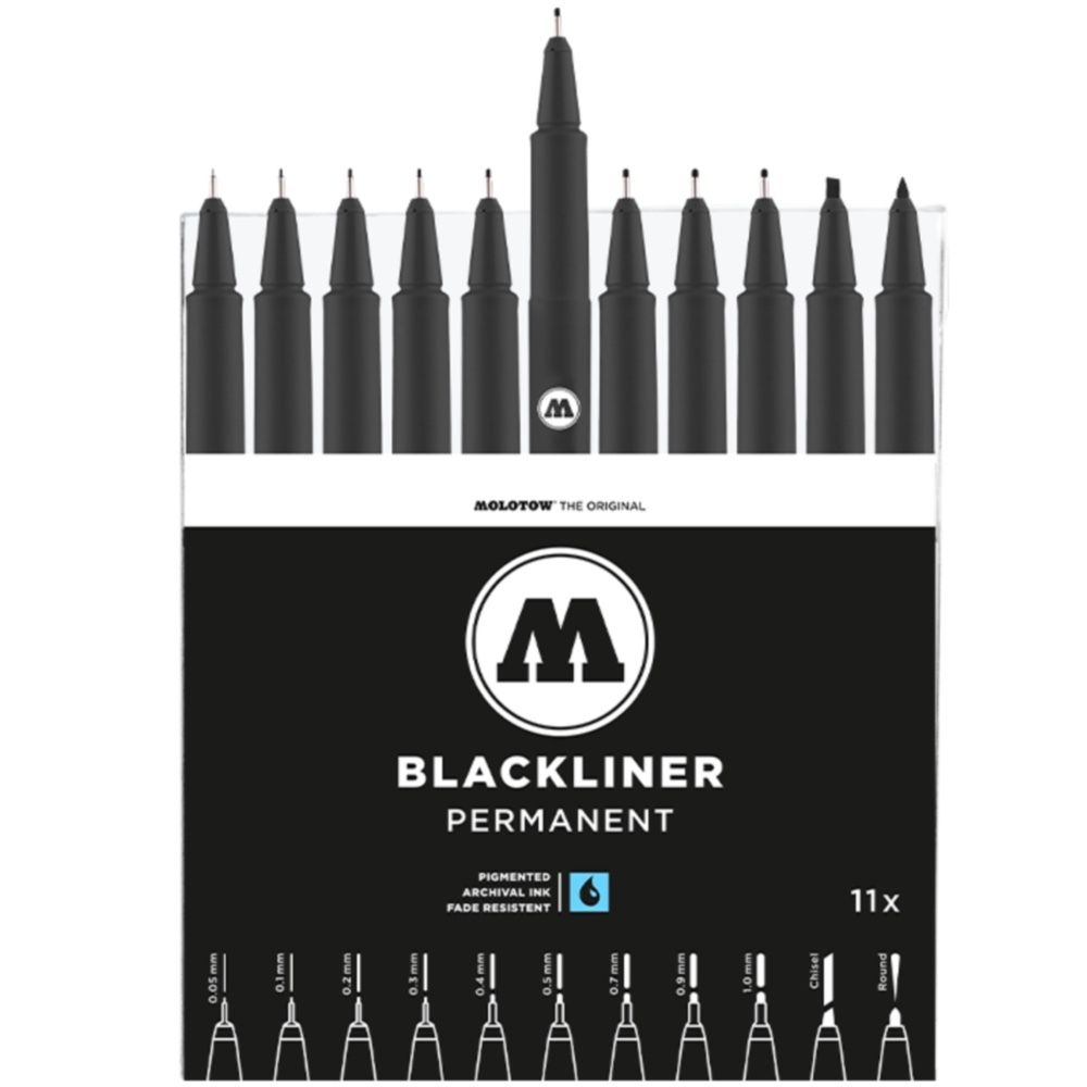 Набор Molotow BLACKLINER Comlete-Set - 11шт
