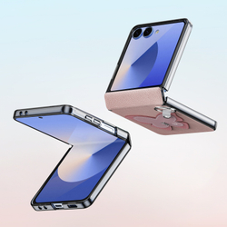 Чехол розового цвета (Butterfly Edition) из искусственной кожи от Dux Ducis для Samsung Galaxy Z Flip 7, серия Luvy Series Case