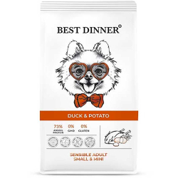 Best Dinner корм для собак мини пород с чувствительным пищеварением с уткой и картофелем (Adult Sensible Mini Duck & Potato)