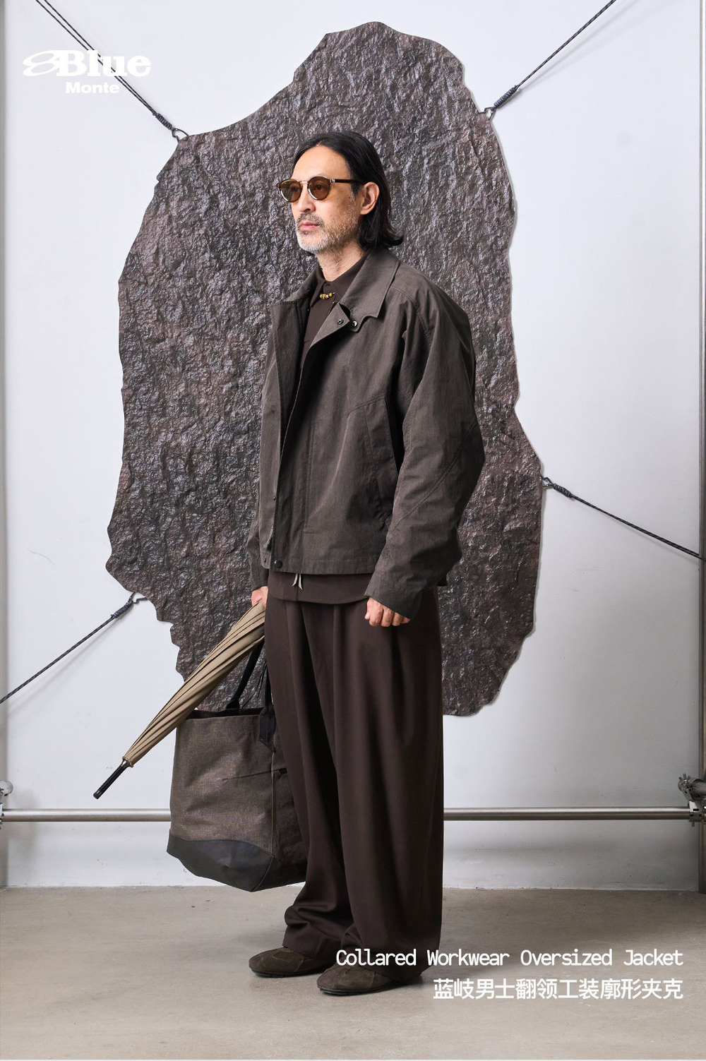 Куртка Nothomme Blue Spring Slightly Wrinkled Cotton-Nylon Blend Cargo Turn-Down Collar Jacket