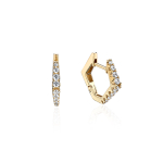 Серьги конго с фианитом из жёлтого золота 585 пробы JA-S-С1313733