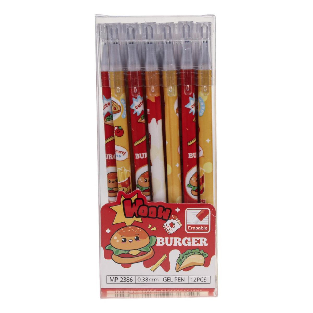 Ручка пиши-стирай "Фастфуд", 0,38мм, синяя, 5 видов микс