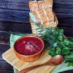 Суп борщ для разогрева. Удобный обед на дома и в офисе.