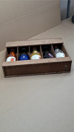 Короб винный деревянный серия "ОТКРЫТЫЕ" №5 (тип 2-2), на 5 бутылок, коричневый цвет