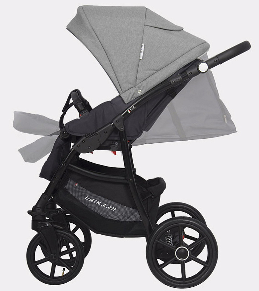 Детская коляска Riko Basic Bella 3 в 1 01 серый-графит