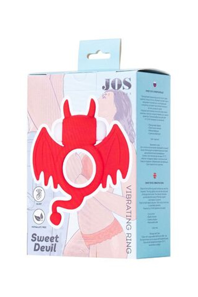 Красное эрекционное кольцо на пенис JOS COCKY DEVIL (Цвет: красный)