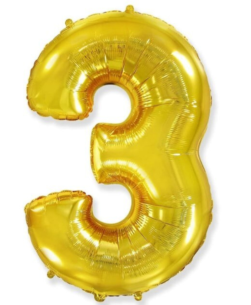 Шар цифра №3 Золото