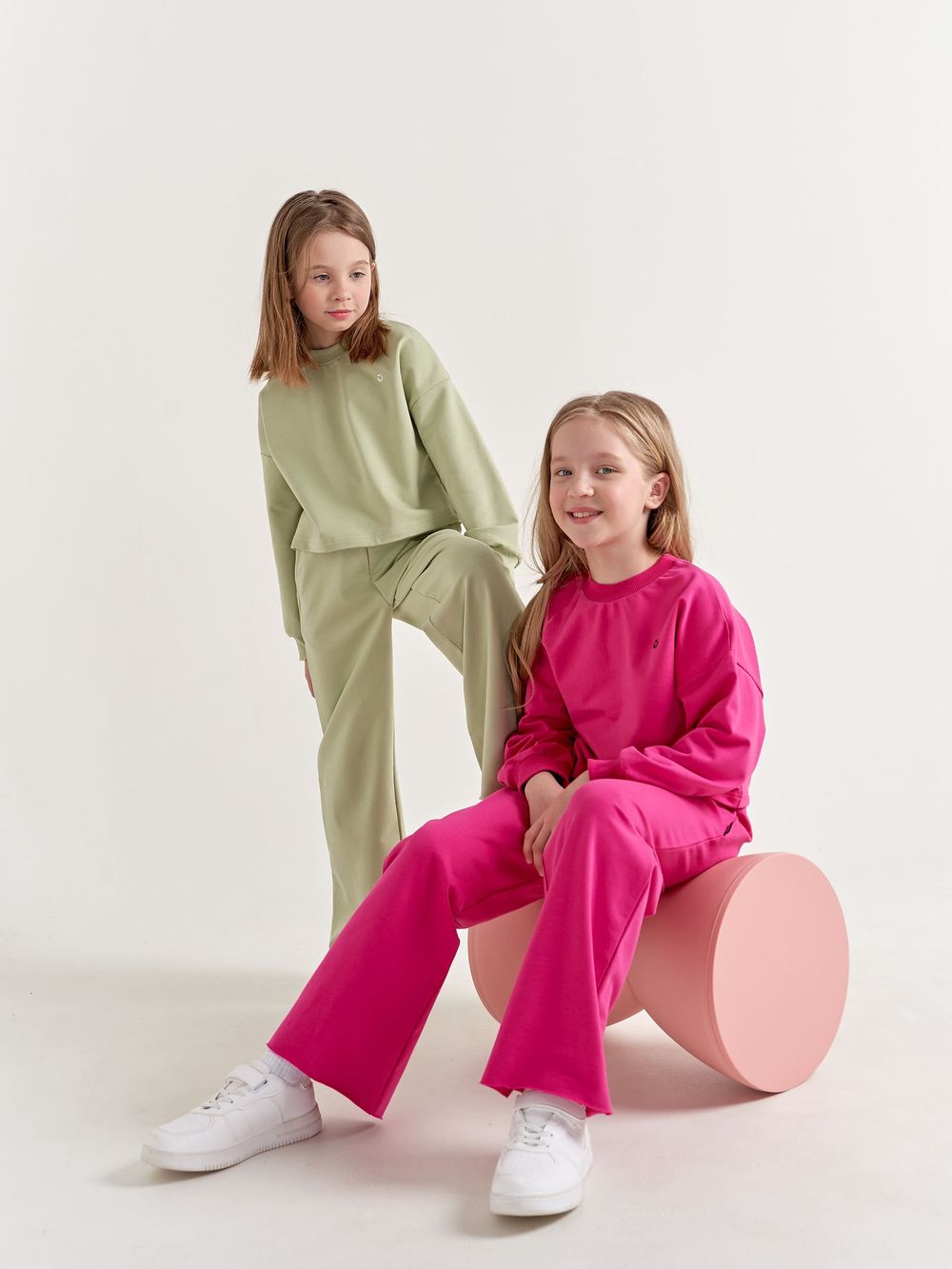 Брюки палаццо облегченные "Шалфей" 7+