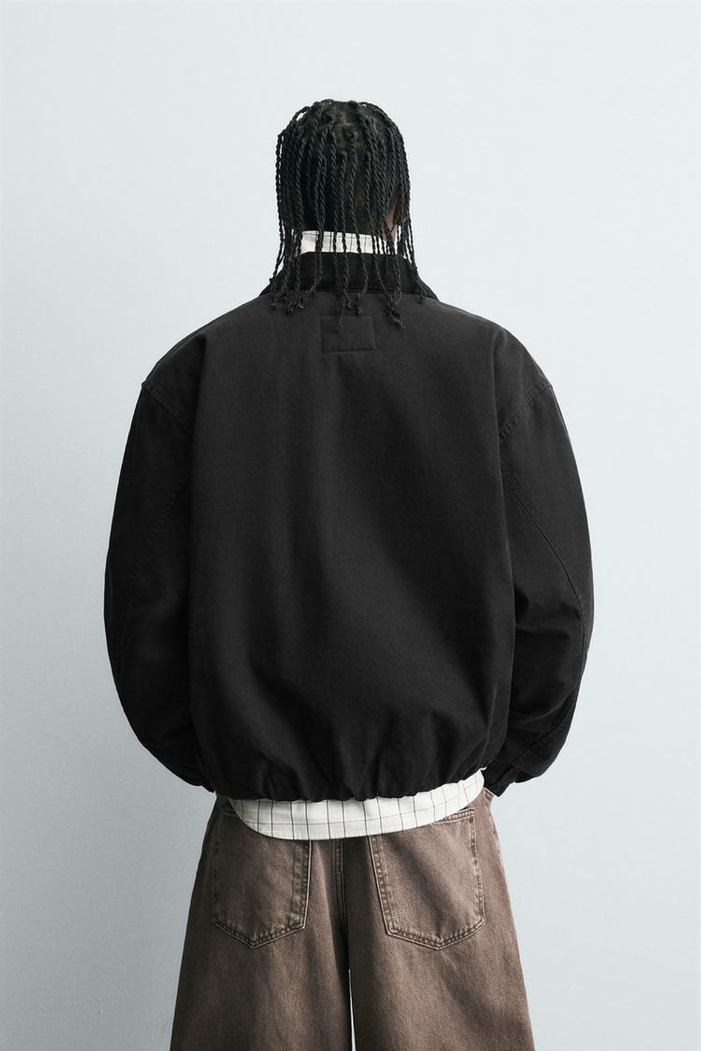 ZARA КУРТКА СВОБОДНОГО КРОЯ НА МОЛНИИ, ЧЕРНЫЙ