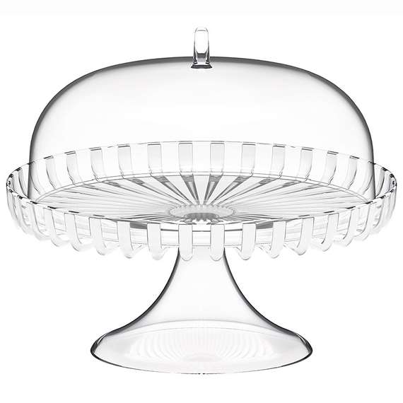Подставка для торта на ножке с крышкой dolcevita, D31 см, перламутровая