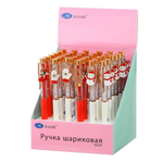 Ручка шариковая, масляная, автоматическая, Basir, синие чернила, серия "НОВОГОДНЯЯ", с поворотным механизмом и стразами, 36 шт