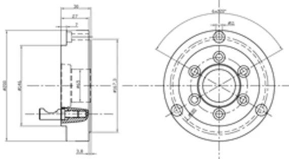 Четырёхкулачковый токарный патрон Optimum Ø 200 мм Camlock ASA D1-5"