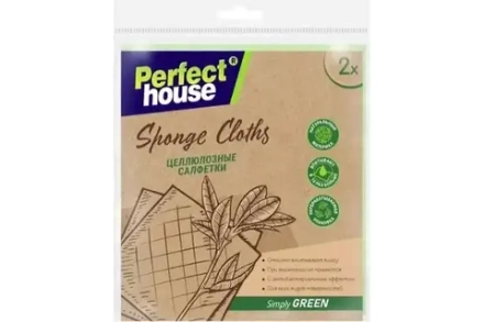 PERFECT HOUSE ECO LINE Целлюлозные салфетки Sponge cloths, 2шт