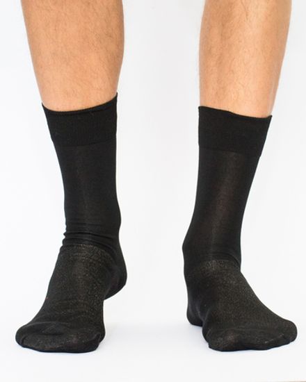 Vendi Классические носки, с серебряной нитью X-Static и мерсерезированным хлопком, антибактериальные, черные