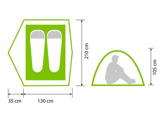 Палатка автоматическая 2-х местная Norfin ZOPE 2 NF