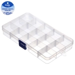 Органайзер для хранения мелочей, 15 ячеек «ИДЕЯДОМА», прозрачный, 17*10*2см (наклейка Селфи)✦