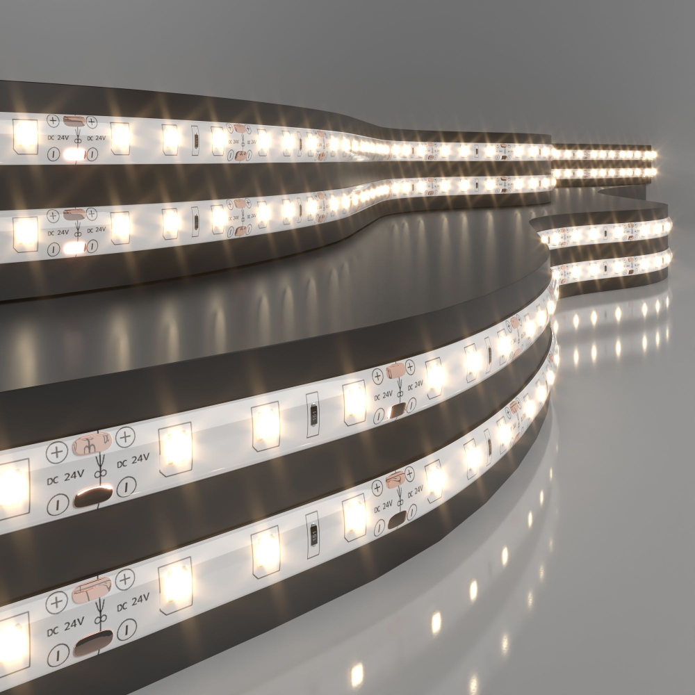 Светодиодная лента 24 В 4,8 Вт/м 60 Led/м 2835 IP65, теплый белый 3300K, 5 м Лента светодиодная 24V 4,8W 60Led 2835 IP65 теплый белый, 5м