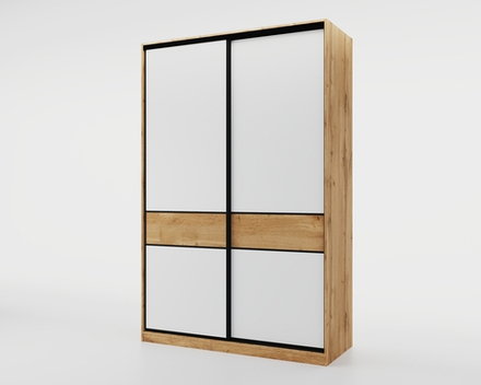 Шкаф-купе МАМА SLIM,125*60, Дуб вотан, Белый