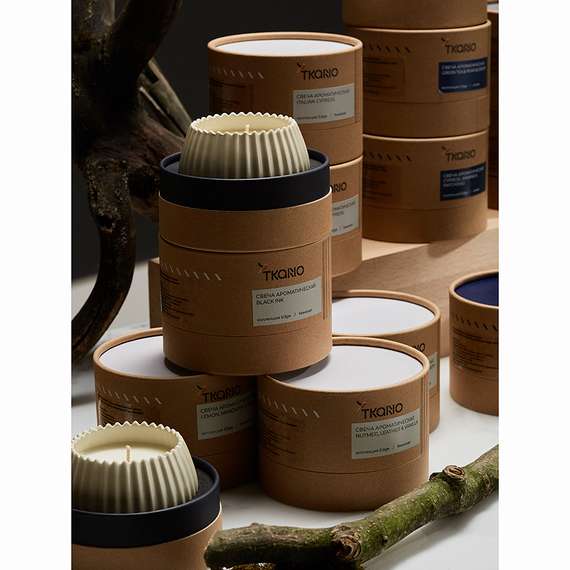 Свеча ароматическая musk, rose &amp; cedarwood из коллекции edge, бежевый, 30 ч